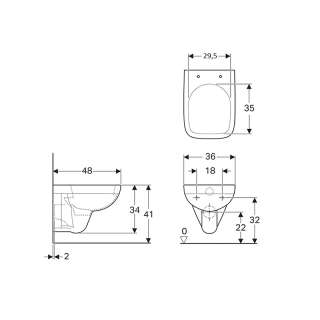 Selnova Square Compact konzolna WC šolja 