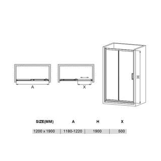 Tuš vrata BP6693 120cm 