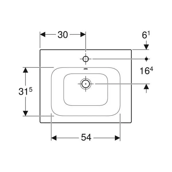 Selnova Square umivaonik 60cm 