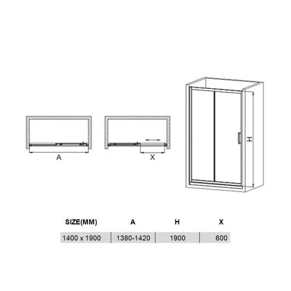 Tuš vrata BP6693SA 140cm 